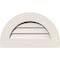 Ekena Millwork Half Round Gable Vent Non-Functional, PVC Gable Vent w/ 1" x 4" Flat Trim Frame, 36"W x 18"H GVPHR36X1801DUN - alternate 1
